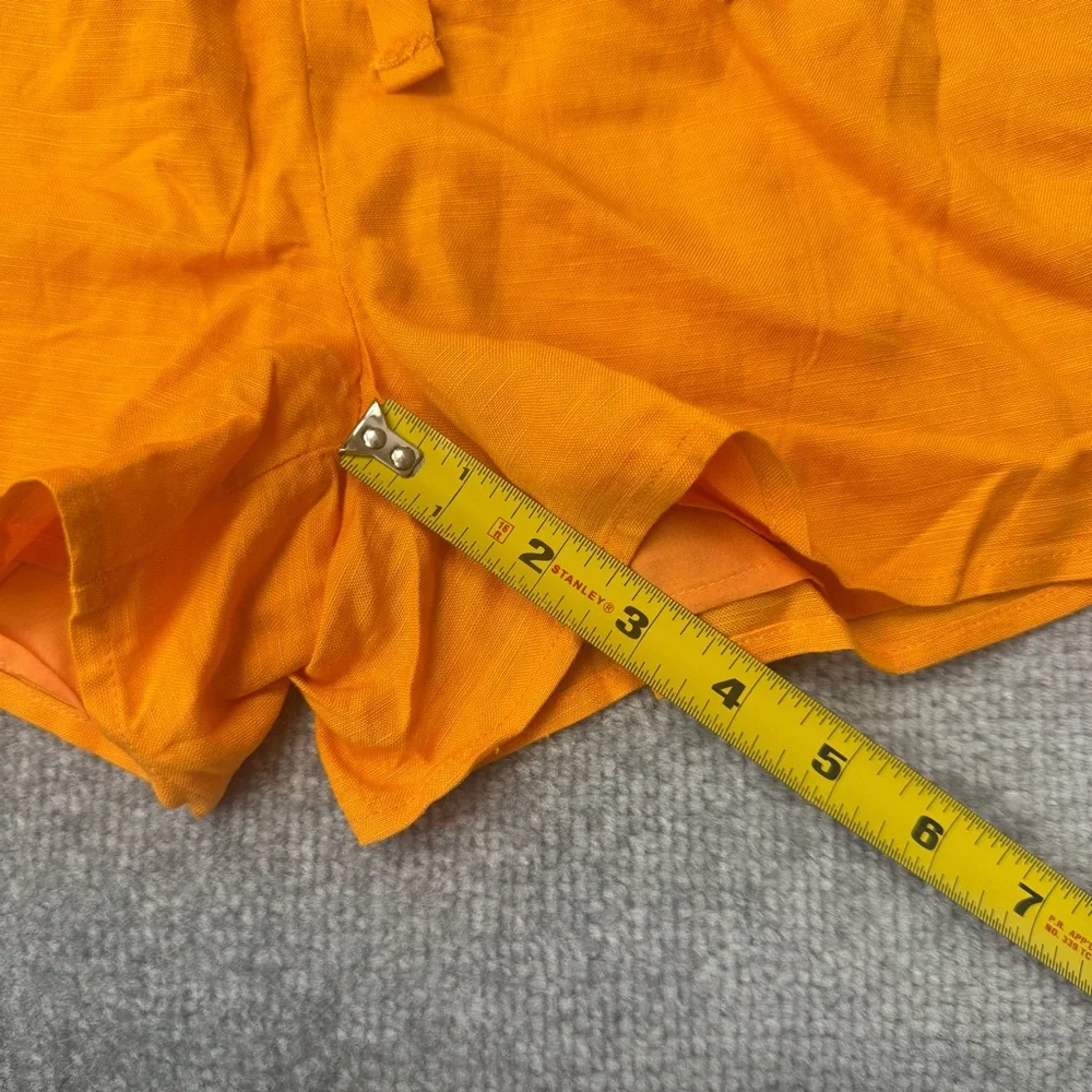 Lulus Shorts Womens Large Orange Rayon Linen Blend Lined Belted Pockets NEW - Picture 6 of 7